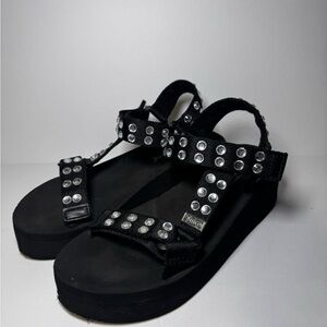Juicy Couture Black Sandals with Silver Studs